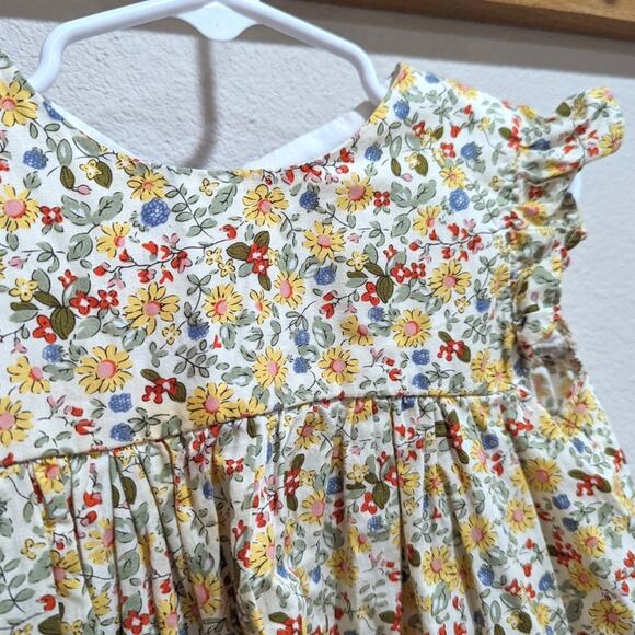 Seaux Smocked Tank Top Girls Sz 3T Floral Ditsy Girly Flutter Boutique - Picture 2 of 5